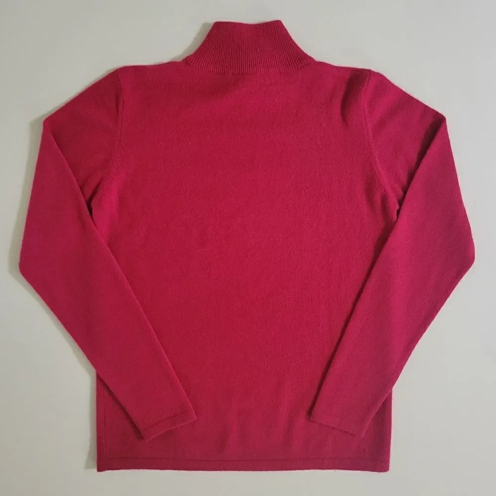 Cashmere House Women's Red Mock Neck Pullover Long Sleeve Sweater